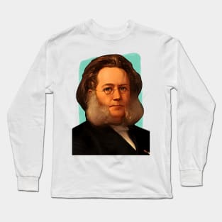 Norwegian playwright Henrik Ibsen Illustration Long Sleeve T-Shirt